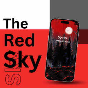 a mockup for red sky wallpaper